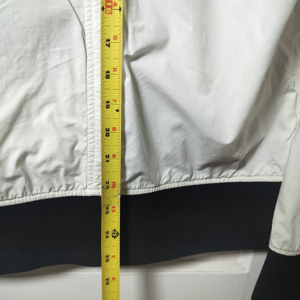 BLACKBARRETT by Neil Barrett Mens White Bomber Jacket Black Ribbed Trim Full Zip - Picture 8 of 11